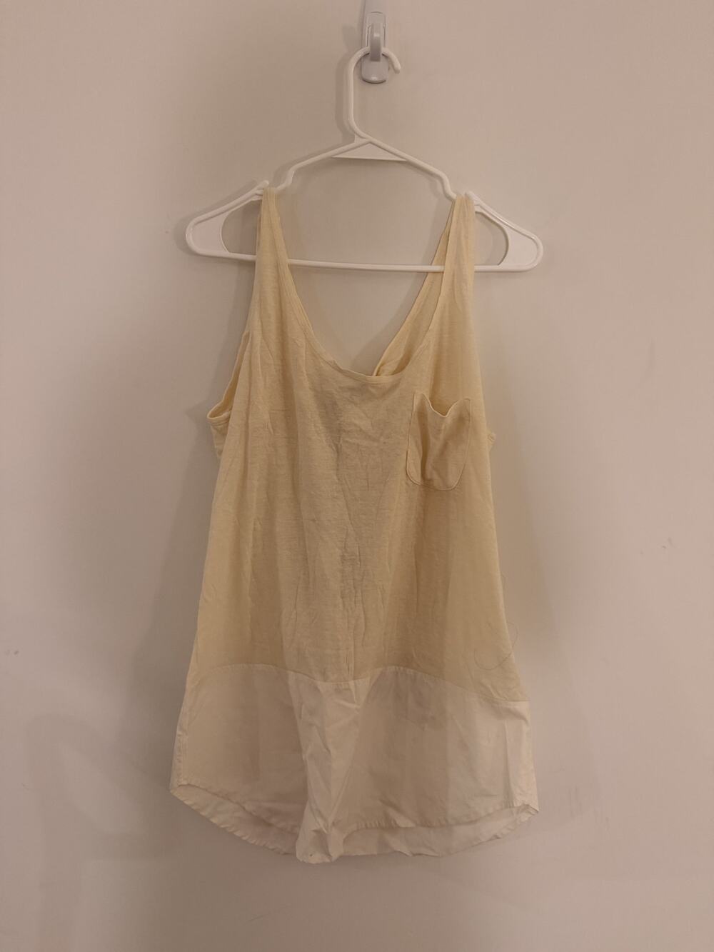 Carven NWT Cream Layered Pocket Tank Top